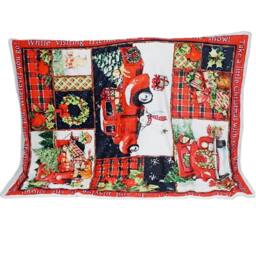 Gr8 Home Christmas Patchwork Fleece Blanket Throw 150x200cm - Size: 150 cm x 200 cm - thumbnail 2