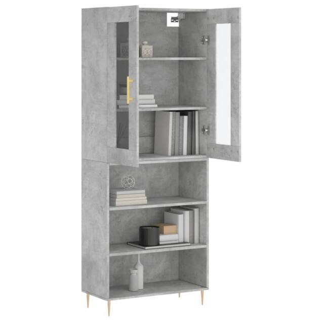 Berkfield Home Highboard Concrete Grey 69.5x34x180 cm Engineered Wood - image 1