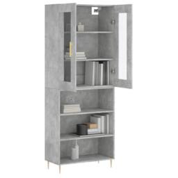 Berkfield Home Highboard Concrete Grey 69.5x34x180 cm Engineered Wood - thumbnail 1