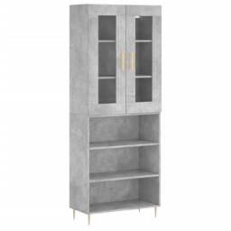Berkfield Home Highboard Concrete Grey 69.5x34x180 cm Engineered Wood - thumbnail 3