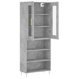 Berkfield Home Highboard Concrete Grey 69.5x34x180 cm Engineered Wood - thumbnail 4