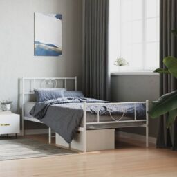 Berkfield Home Metal Bed Frame with Headboard & Footboard White 80x200 cm