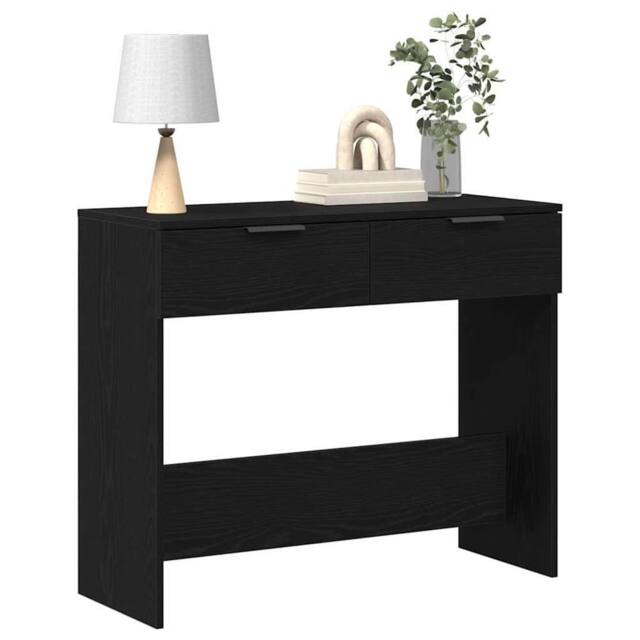 Berkfield Home Modern Console Table Black Oak 90x36x75 cm Engineered Wood - Size: 90 x 36 x 75 cm - image 1
