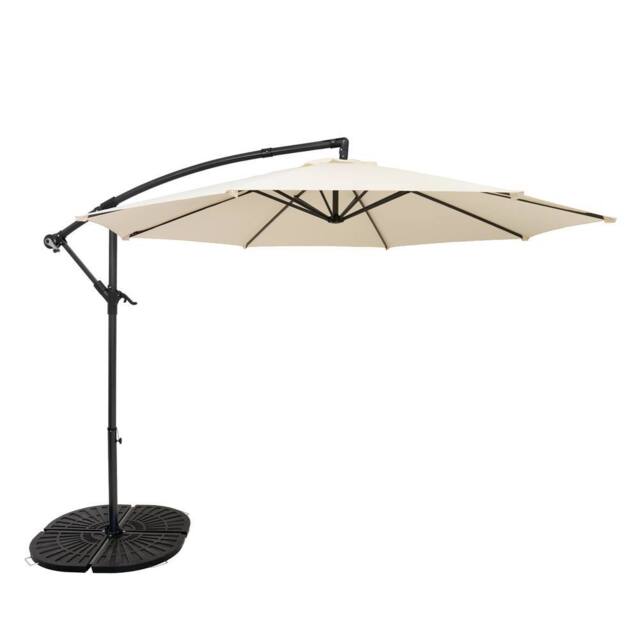 Monstershop Cantilever Parasol 3m With Full Fan Base - Cream in Beige - image 1