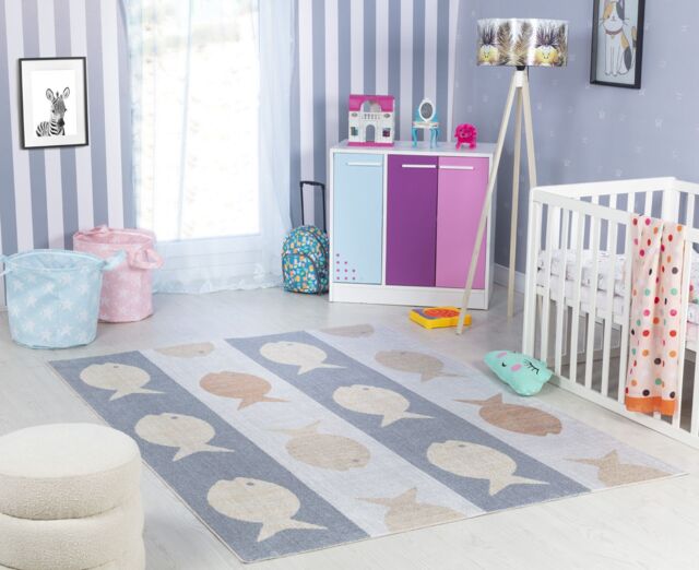 Livabliss Lilian - Kids Beige Orange Grey Yellow Washable Rug for Children's Rooms - Size: 160 cm x 215 cm - image 1