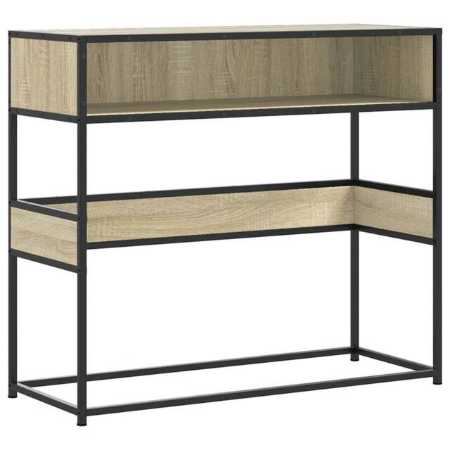 Berkfield Home Console Table Sonoma Oak 90x35x80 cm Engineered Wood in Light Tan - Size: 90 x 35 x 80 cm - image 1