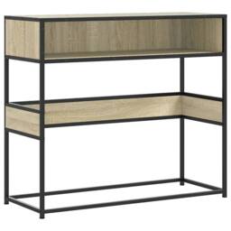 Berkfield Home Console Table Sonoma Oak 90x35x80 cm Engineered Wood in Light Tan - Size: 90 x 35 x 80 cm