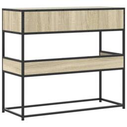 Berkfield Home Console Table Sonoma Oak 90x35x80 cm Engineered Wood in Light Tan - Size: 90 x 35 x 80 cm - thumbnail 6