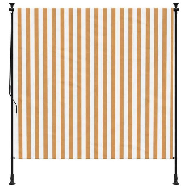 Berkfield Home Outdoor Roller Blind Orange & White 150x270 cm Fabric&Steel - image 1