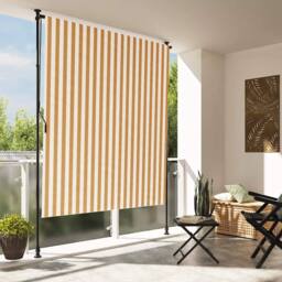 Berkfield Home Outdoor Roller Blind Orange & White 150x270 cm Fabric&Steel - thumbnail 2