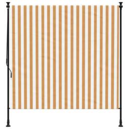 Berkfield Home Outdoor Roller Blind Orange & White 150x270 cm Fabric&Steel