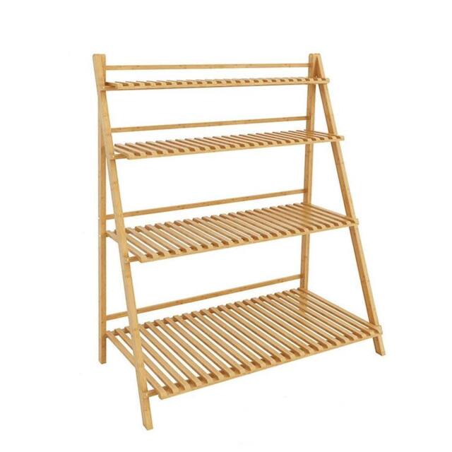 Kelvenix 4 Tiers Plant Stand Ladder Shelf in Brown - Size: 0.5m x 1m - image 1