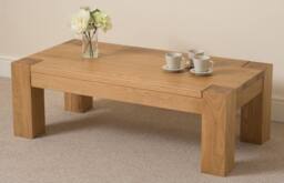 Thats Furniture Kuba Chunky Large Oak Coffee Table for Living Room in Light Oak - thumbnail 3