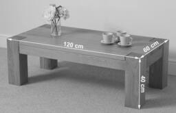Thats Furniture Kuba Chunky Large Oak Coffee Table for Living Room in Light Oak - thumbnail 4