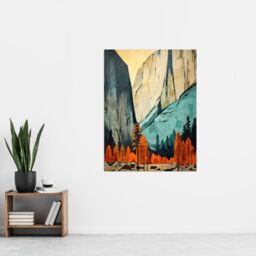 "Artery8 Banff National Park Oil Painting Canadian Rockies Mountain Range In Autumn Extra Large XL Unframed Wall Art Poster Print - Size: W24"" x H32""" - thumbnail 4