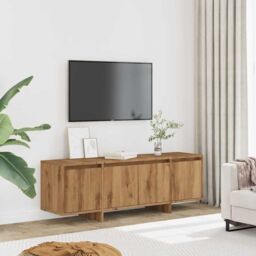 Berkfield Home TV Cabinet Artisan Oak 120x30x40.5 cm Engineered Wood in Brown - thumbnail 3