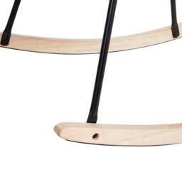 Wyld and Coco Off-White Rocking Chair - Woven Fabric Metal Frame Rubberwood Skates in White - thumbnail 8