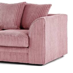 Furniture 786 Hannah Jumbo Cord 4 Seater Left Hand Facing Corner Sofa in Pink - thumbnail 4