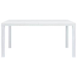 Berkfield Home Garden Table White 150x90x72 cm Plastic Rattan Look - Size: 150 x 90 x 72 cm - thumbnail 1