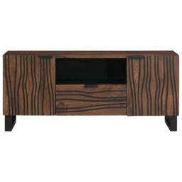 Berkfield Home TV Cabinet - 105 x 33.5 x 46 cm, Made from Solid Mango Wood in Brown - Size: 105 x 33.5 x 46 cm - thumbnail 1
