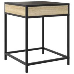Berkfield Home Coffee Table with Infinity LED Sonoma Oak 40x40x51 cm in Brown - Size: 40 x 40 x 51 cm - thumbnail 8
