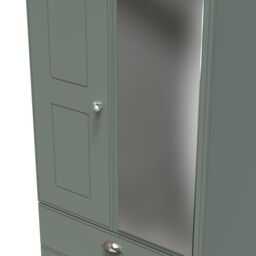 Ready Assembled 2 U Albert 2 Door 2 Drawer Mirrored Wardrobe (Ready Assembled) in Pale Green - thumbnail 4