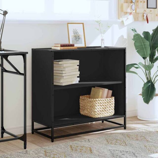 Berkfield Home Modern Book Cabinet Black 80.5x35x76 cm Engineered Wood - image 1