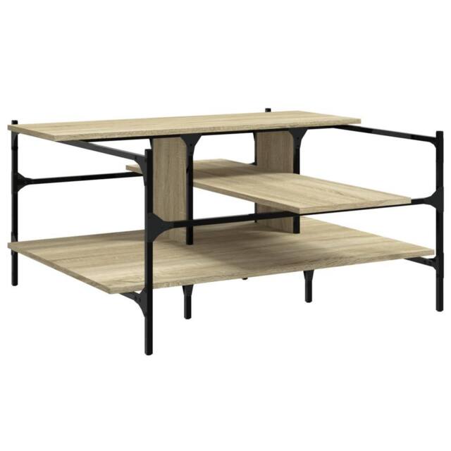Berkfield Home Coffee Table Sonoma Oak 100x100x48.5 cm Engineered¬†Wood in Light Oak - image 1