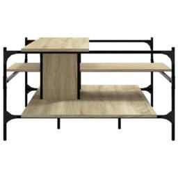 Berkfield Home Coffee Table Sonoma Oak 100x100x48.5 cm Engineered¬†Wood in Light Oak - thumbnail 6