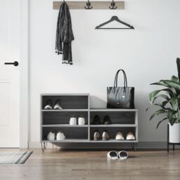 Berkfield Home Shoe Cabinet Grey Sonoma 102x36x60 cm Engineered Wood - Size: 102 x 36 x 60 cm - thumbnail 1