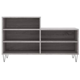 Berkfield Home Shoe Cabinet Grey Sonoma 102x36x60 cm Engineered Wood - Size: 102 x 36 x 60 cm - thumbnail 4