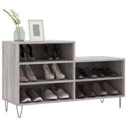 Berkfield Home Shoe Cabinet Grey Sonoma 102x36x60 cm Engineered Wood - Size: 102 x 36 x 60 cm - thumbnail 3