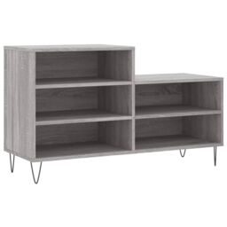 Berkfield Home Shoe Cabinet Grey Sonoma 102x36x60 cm Engineered Wood - Size: 102 x 36 x 60 cm - thumbnail 2