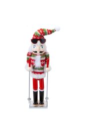VFM e-Store Nutcracker Skier Wooden Christmas Decoration X 1 41. 4x12. 1x10. 6cm in Red