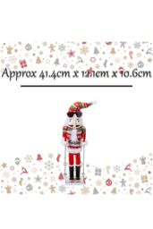 VFM e-Store Nutcracker Skier Wooden Christmas Decoration X 1 41. 4x12. 1x10. 6cm in Red - thumbnail 2