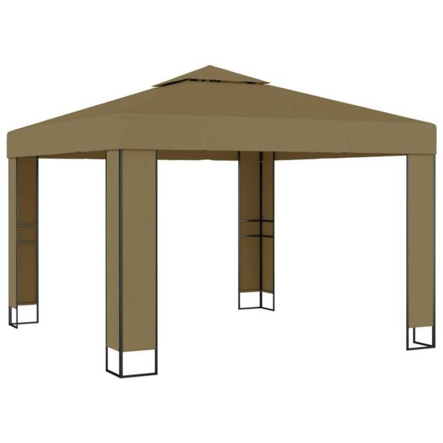 Berkfield Home Gazebo with Double Roof 3x3x2.7 m Taupe 180 g/m ² - image 1