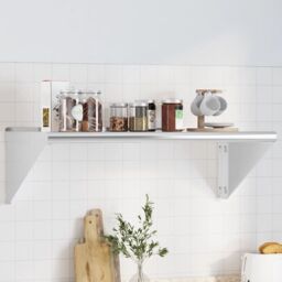 Berkfield Home Wall Shelf 100x45x31 cm Silver Stainless Steel - Size: 100 x 45 x 31 cm