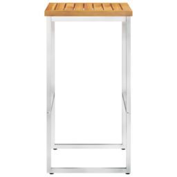 Berkfield Home Bar Chairs 4 pcs Solid Acacia Wood & Stainless Steel in Brown - thumbnail 4
