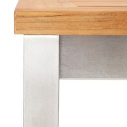 Berkfield Home Bar Chairs 4 pcs Solid Acacia Wood & Stainless Steel in Brown - thumbnail 5