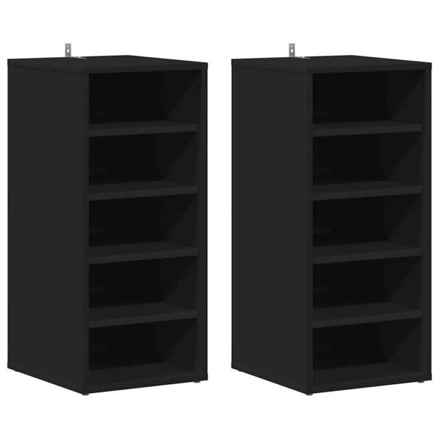 Berkfield Home Shoe Cabinets 2 pcs Black 31.5x35x70 cm Engineered Wood - image 1