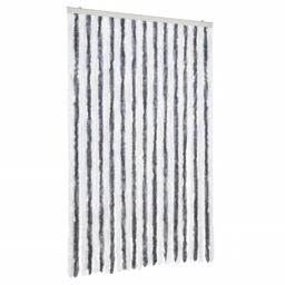 Berkfield Home Insect Curtain Grey & White 118x220 cm Chenille - thumbnail 2