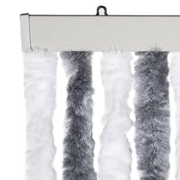 Berkfield Home Insect Curtain Grey & White 118x220 cm Chenille - thumbnail 4
