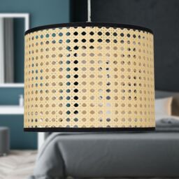 First Choice Lighting Woven - 25cm Wicker Easy Fit Pendant Shade in Natural - thumbnail 5