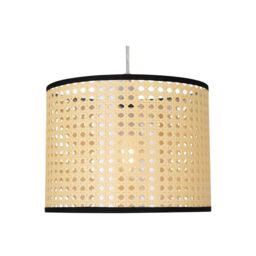 First Choice Lighting Woven - 25cm Wicker Easy Fit Pendant Shade in Natural - thumbnail 2