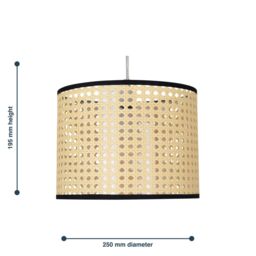 First Choice Lighting Woven - 25cm Wicker Easy Fit Pendant Shade in Natural - thumbnail 6