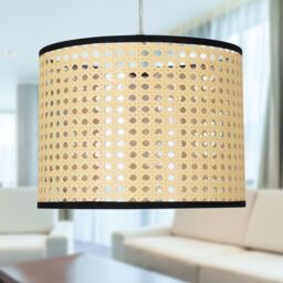 First Choice Lighting Woven - 25cm Wicker Easy Fit Pendant Shade in Natural - thumbnail 4