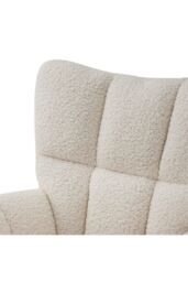 H&O Direct Luxury Sherpa Upholstered Rocking Chair with One Pocket in White - thumbnail 4