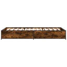 Berkfield Home Bed Frame without Mattress Smoked Oak 75x190 cm Small Single in Brown - thumbnail 5