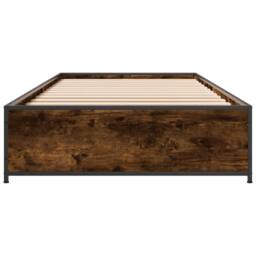 Berkfield Home Bed Frame without Mattress Smoked Oak 75x190 cm Small Single in Brown - thumbnail 4