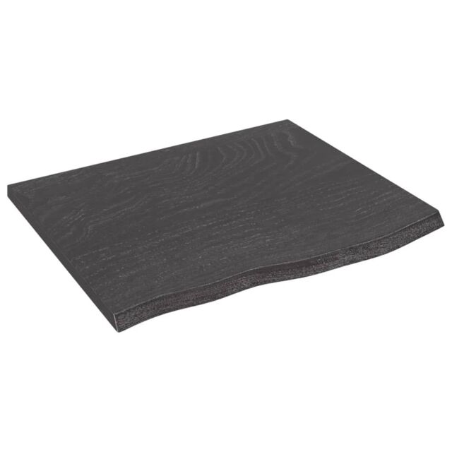 Berkfield Home Wall Shelf Dark Grey 60x50x2 cm Treated Solid Wood Oak in Brown - Size: 60 x 50 x 2 cm - image 1